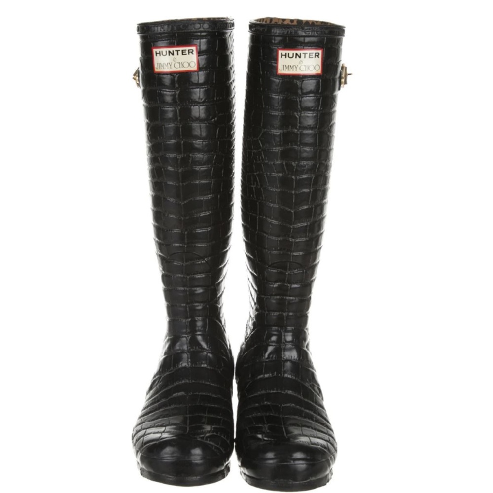 JIMMY CHOO X HUNTER Embossed Rain Boots